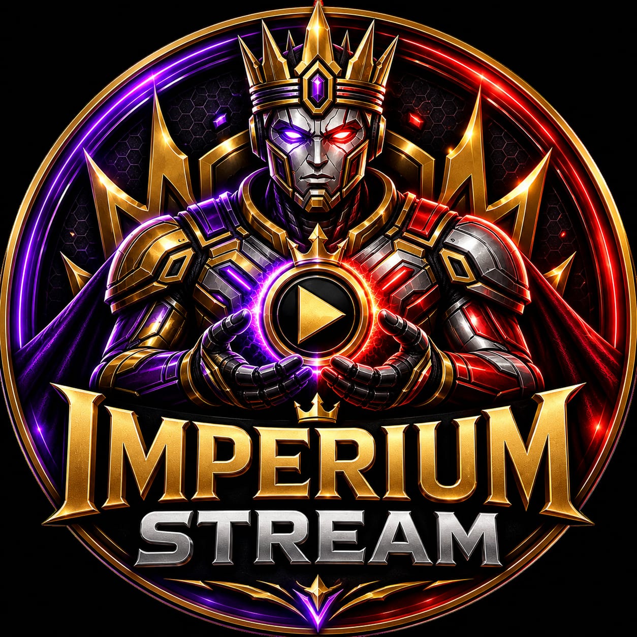 Imperium Stream — logotipo com o mascote Imperion