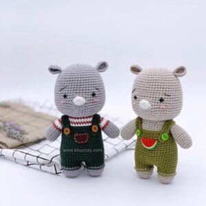 hipopotamo jardineira - Receitas de Amigurumi em português