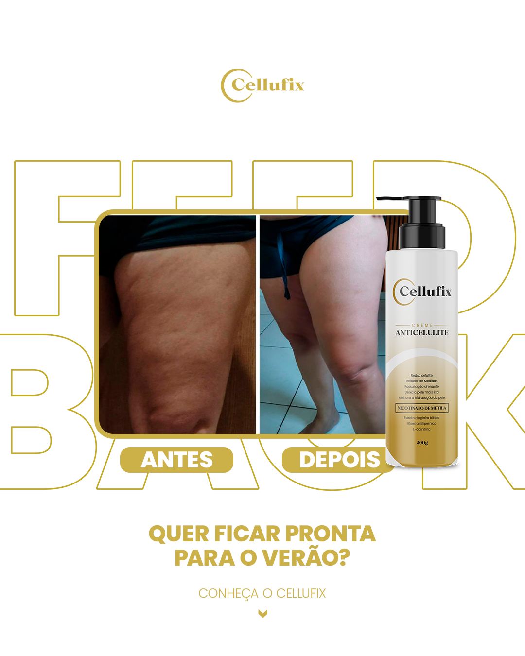 Os resultados falam por si! O Cellufix é o queridinho de quem quer eliminar a celulite sem sofrimento. 💛 Em poucas semanas, sua pele mais lisa, firme e hidratada. Verão está chegando... e você ainda dá tempo de começar! 📲 Garanta o seu agora e sinta a diferença! #cellufix #fimdacelulite #prontapoverão #cellulitefree #pelelinda #corpodefinido #projetoverão…