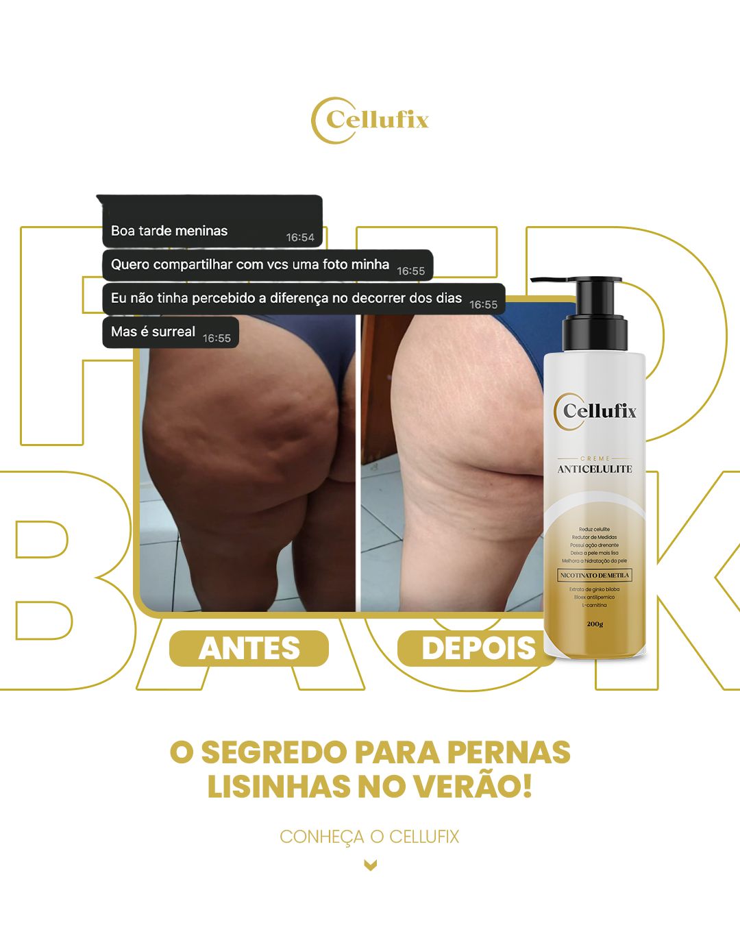 Esse é o tipo de feedback que faz tudo valer a pena! 💛 O Cellufix está transformando a autoestima de muitas mulheres com resultados reais e visíveis. ⠀ Verão é sinônimo de liberdade. E você, já começou a sua transformação? 👇 Marque uma amiga que PRECISA ver isso! #Cellufix #AntesEDepois #PeleLisinha #Verão2026 #RitualDeBeleza #FimDaCelulite #TransformaçãoReal…